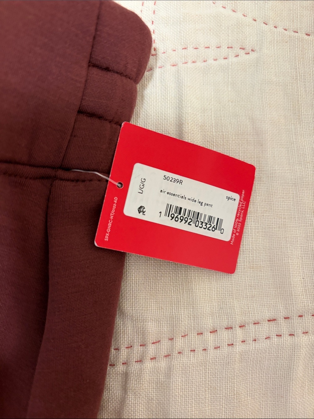 *NWT* SPANX Air Essentials Wide Leg Pant Spice large - Picture 8 of 8